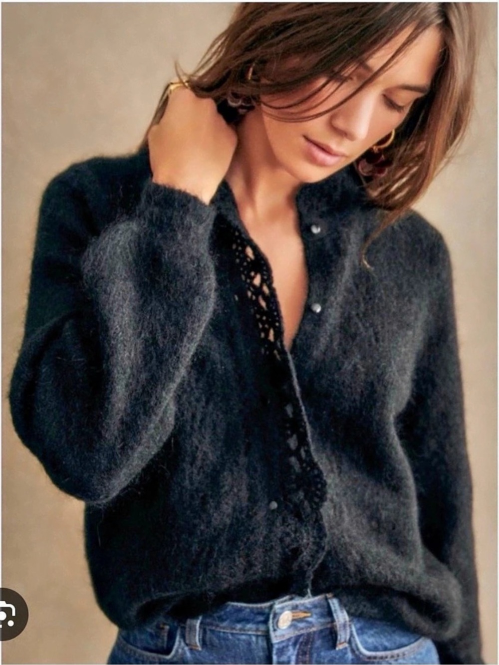 Sézane Angie Cardigan in Black